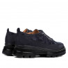 Dame casual sko 6043 indigo ruskind kombineret