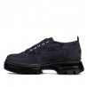 Dame casual sko 6043 indigo ruskind kombineret
