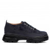 Dame casual sko 6043 indigo ruskind kombineret