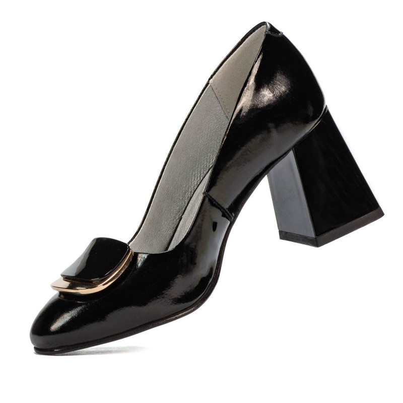Elegant dame sko 1291 sort lak