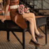 Dame casual sko 6041 croco brun kombineret lifestyle