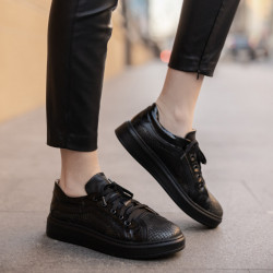 Casual/sport sko 6035 sort kombineret