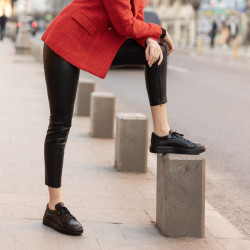 Casual/sport sko 6035 sort kombineret