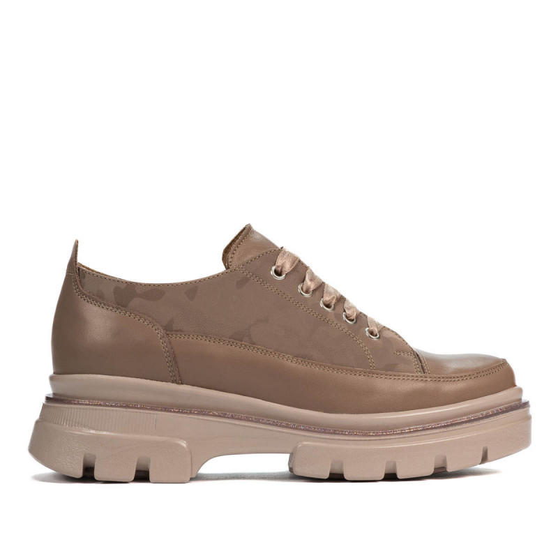 Dame casual sko 6043 cappuccino kombineret