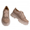 Dame casual sko 6043 cappuccino kombineret