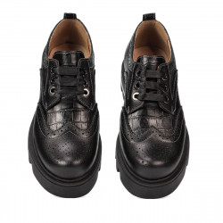 Dame casual sko 6047 sort kombineret