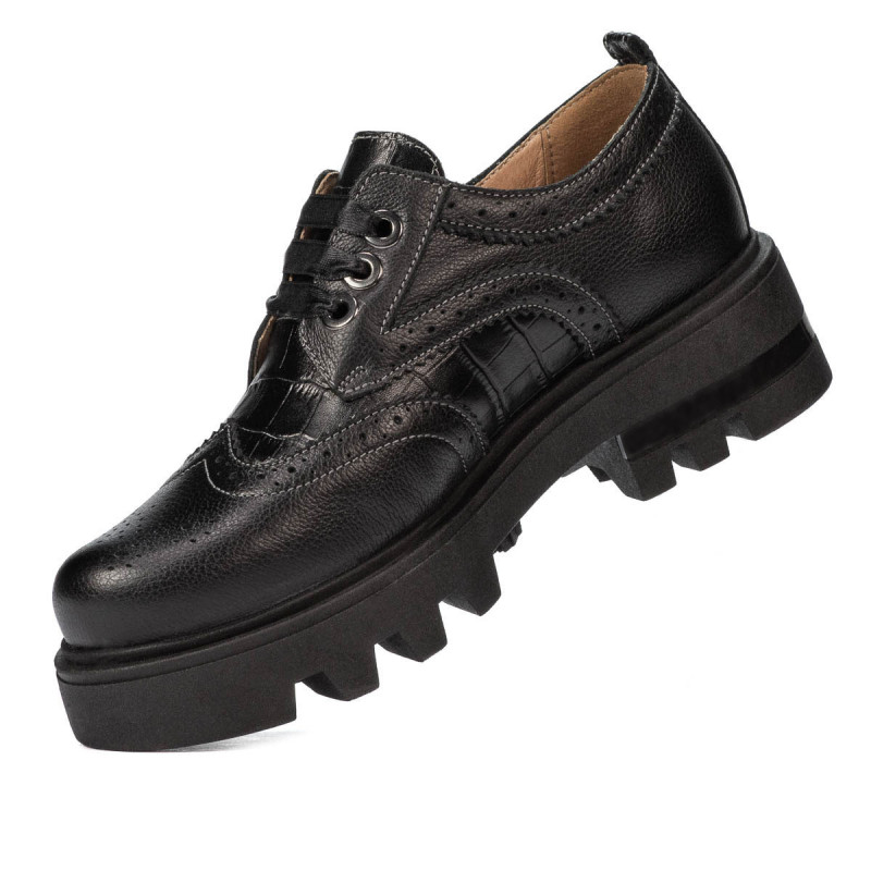 Dame casual sko 6047 sort kombineret