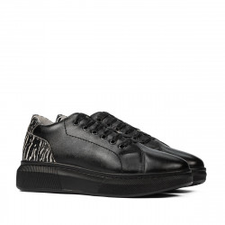 Casual/sport sko 6048 sort kombineret