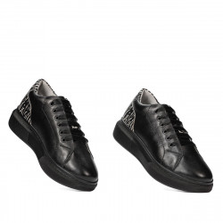 Casual/sport sko 6048 sort kombineret