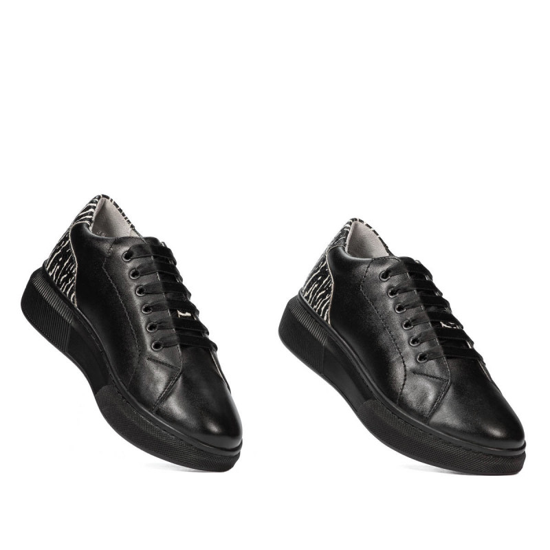 Casual/sport sko 6048 sort kombineret