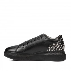 Casual/sport sko 6048 sort kombineret