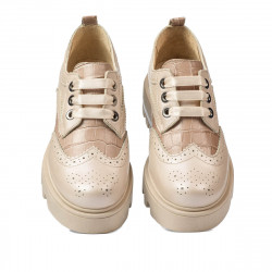 Casual damesko 6047 beige kombineret
