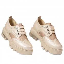 Casual damesko 6047 beige kombineret