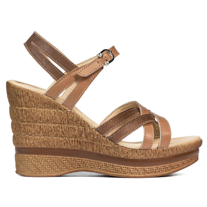 Damesandaler 5086 camel kombineret