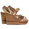 Damesandaler 5086 camel kombineret