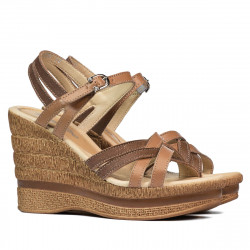 Damesandaler 5086 camel kombineret