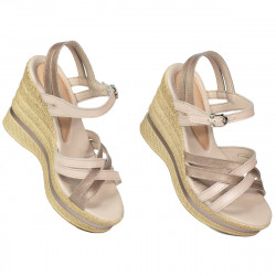 Damesandaler 5086 beige perlemor kombineret