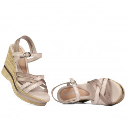Damesandaler 5086 beige perlemor kombineret