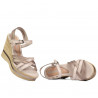 Damesandaler 5086 beige perlemor kombineret