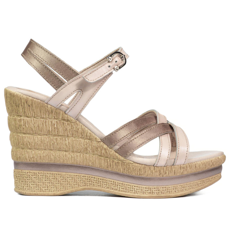 Damesandaler 5086 beige perlemor kombineret