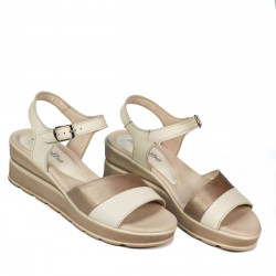 Damesandaler 5087 beige kombineret
