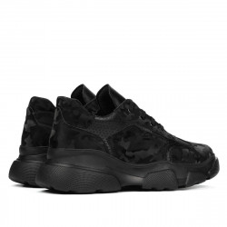 Dame sportssko 6053 sort camouflage kombineret