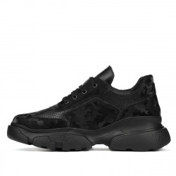 Dame sportssko 6053 sort camouflage kombineret