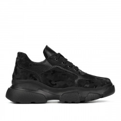 Dame sportssko 6053 sort camouflage kombineret