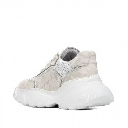 Damesportssko 6053 beige kombineret camouflage