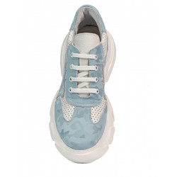 Damesneakers 6053 blå camouflage kombineret