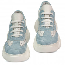 Damesneakers 6053 blå camouflage kombineret