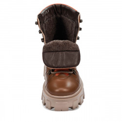 Dame støvler 3373 brune kombineret
