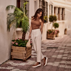 Casual/sport sko 6048 kombineret brun lifestyle