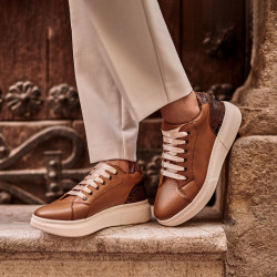 Casual/sport sko 6048 kombineret brun lifestyle