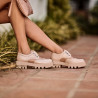 Casual damesko 6047 beige kombineret lifestyle