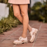 Casual damesko 6047 beige kombineret lifestyle