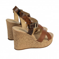 Damesandaler 5095 brun kombineret