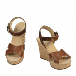 Damesandaler 5095 brun kombineret
