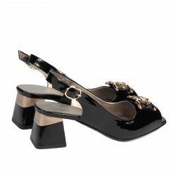 Dame sandaler 1297 sort lak