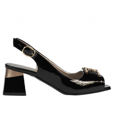 Dame sandaler 1297 sort lak