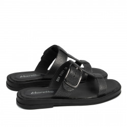 Damesandaler 5091 sort metallisk