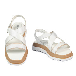 Damesandaler 5092 hvid kombineret