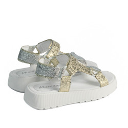 Damesandaler 5082 sølv+guld