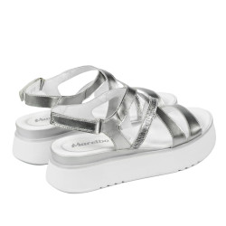 Damesandaler 5100 sølv kombineret