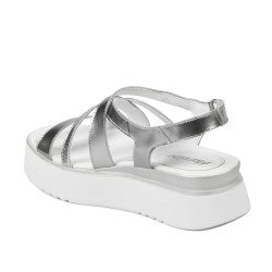 Damesandaler 5100 sølv kombineret