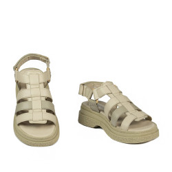 Damesandaler 5099 beige kombineret