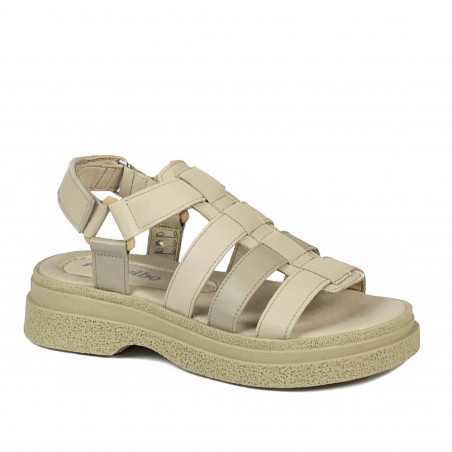 Damesandaler 5099 beige kombineret