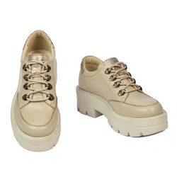 Dame casual sko 6064 beige kombineret