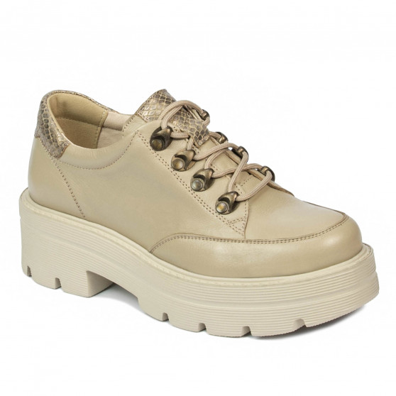 Dame casual sko 6064 beige kombineret