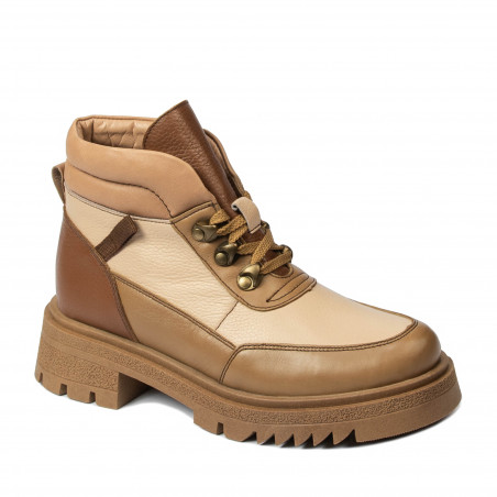 Dame støvler 3382 camel kombineret